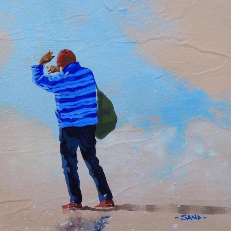 Gemälde là-bas l'outremer von Sand | Gemälde Figurativ Alltagsszenen Acryl