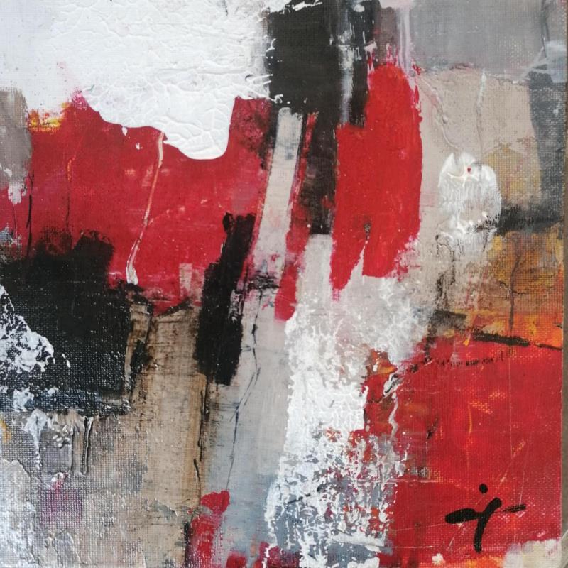 Painting Red autumn by Teoli Chevieux Carine | Painting Abstract Minimalist Acrylic