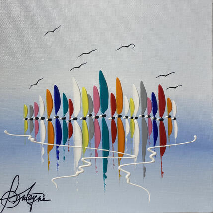 Gemälde L'envol des voiles von Fonteyne David | Gemälde Figurativ Acryl, Öl Pop-Ikonen