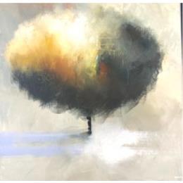 Peinture Poetry-tree par Lundh Jonas | Tableau Figuratif Acrylique Minimaliste, Nature, Paysages