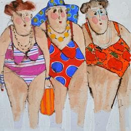 Peinture Zize Yolande Gégé par Colombo Cécile | Tableau Figuratif Acrylique Scènes de vie