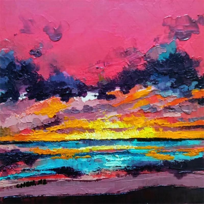 Painting Nuage IV by Chen Xi | Painting Figurative Landscapes Oil