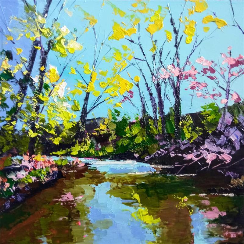Peinture Rivière 4 par Chen Xi | Tableau Figuratif Paysages Huile