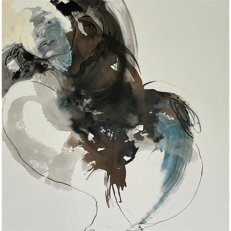 Peinture La balançoire par YO&CO | Tableau Figuratif Nu Minimaliste Encre