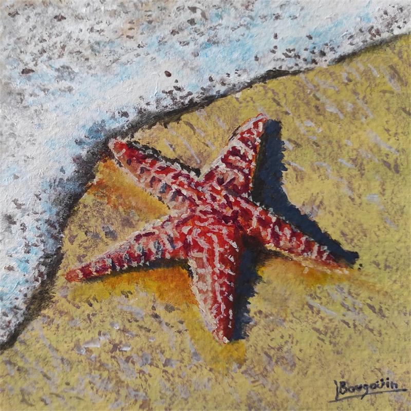 Painting L’ETOILE ET L’ECUME by Bougouin Laurent | Painting Figurative Marine Acrylic