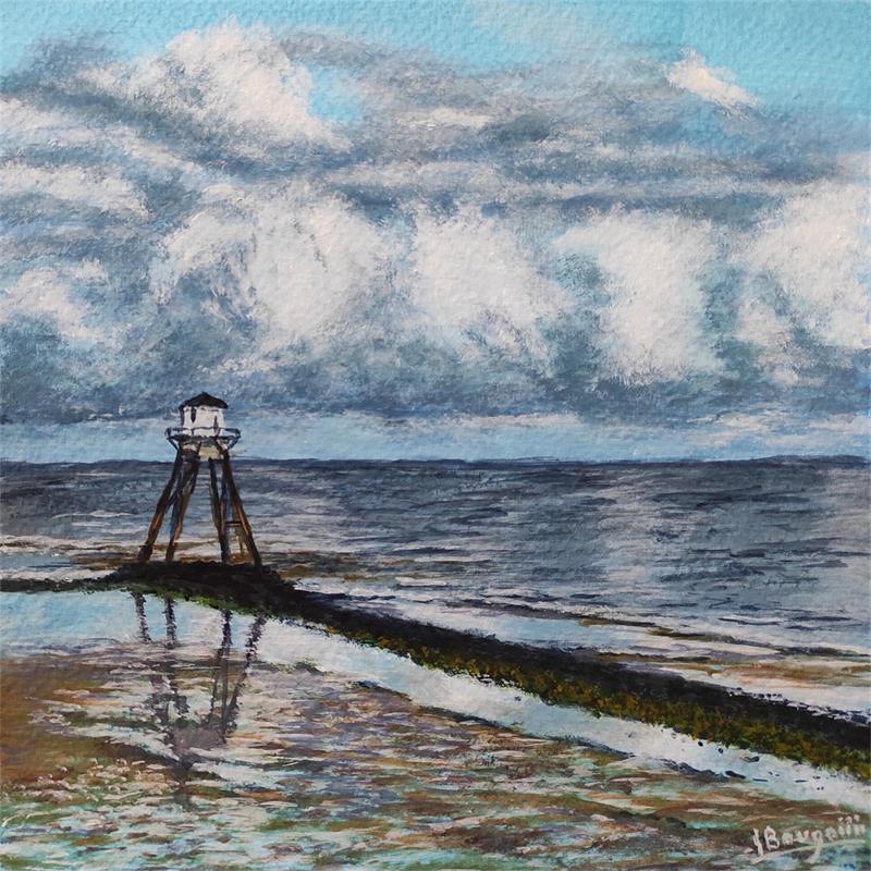 Painting PHARE SUR PILOTIS by Bougouin Laurent | Painting Figurative Marine Acrylic