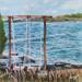Painting BALANCOIRES AU BORD DE L’EAU by Bougouin Laurent | Painting Figurative Marine Acrylic