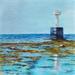 Pintura PHARE PERDU A MAREE BASSE por Bougouin Laurent | Pintura Figurativo Marine Acrílico