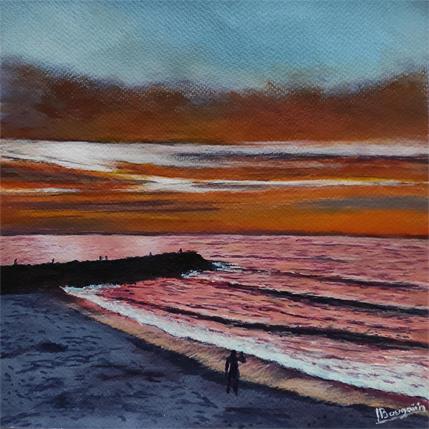 Painting MER ROSE by Bougouin Laurent | Painting Figurative Acrylic Marine