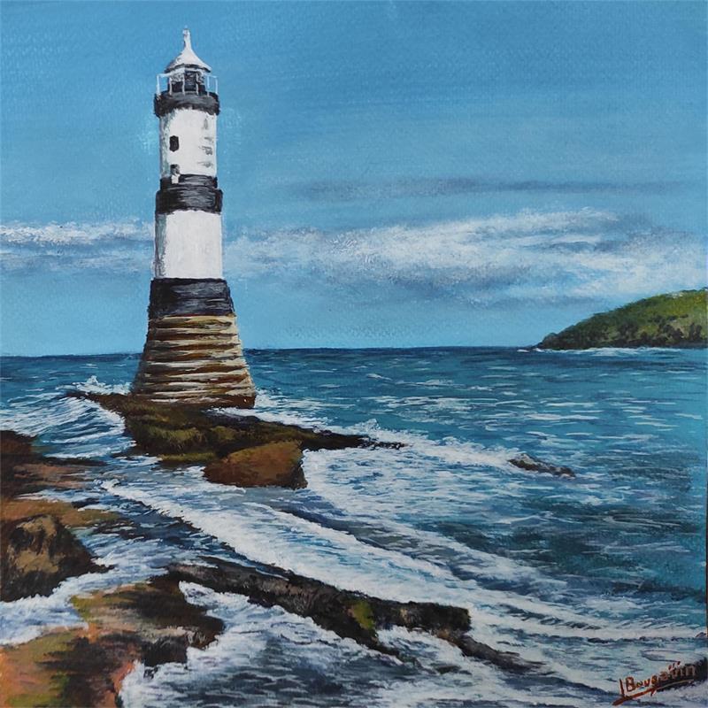 Painting PHARE ECOSSAIS by Bougouin Laurent | Painting Figurative Marine Acrylic