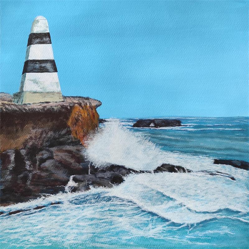 Painting PHARE PYRAMIDE by Bougouin Laurent | Painting Figurative Marine Acrylic