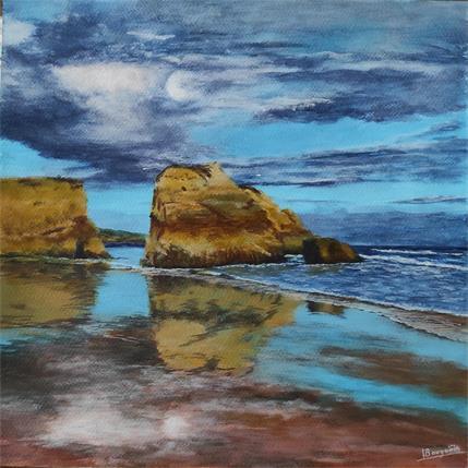 Painting REFLETS DORES by Bougouin Laurent | Painting Figurative Acrylic Marine