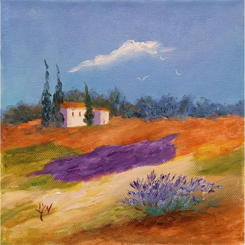 Peinture La colline rousse  par Lyn | Tableau Figuratif Paysages Huile
