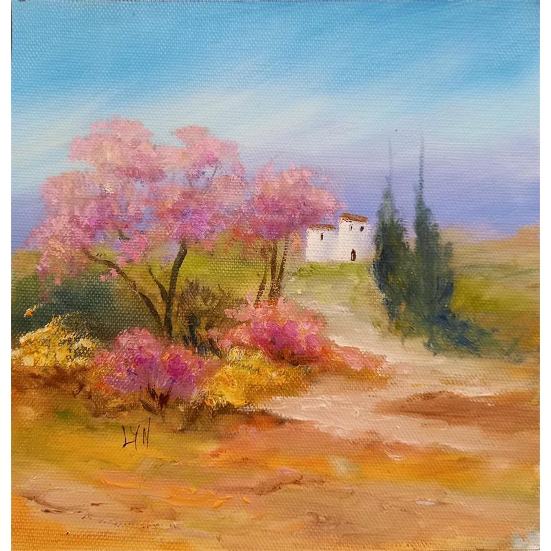 Pintura Sur un air de Printemps por Lyn | Pintura Figurativo Paisajes Aceite