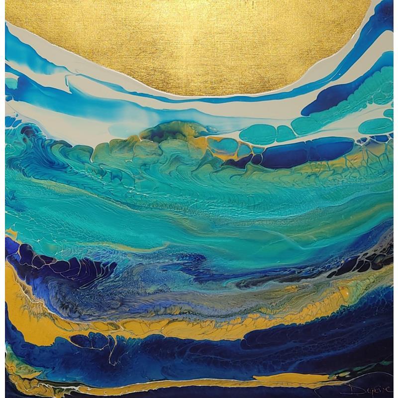 Painting 873 Profondeurs Marines by Depaire Silvia | Painting Abstract Minimalist Wood Acrylic