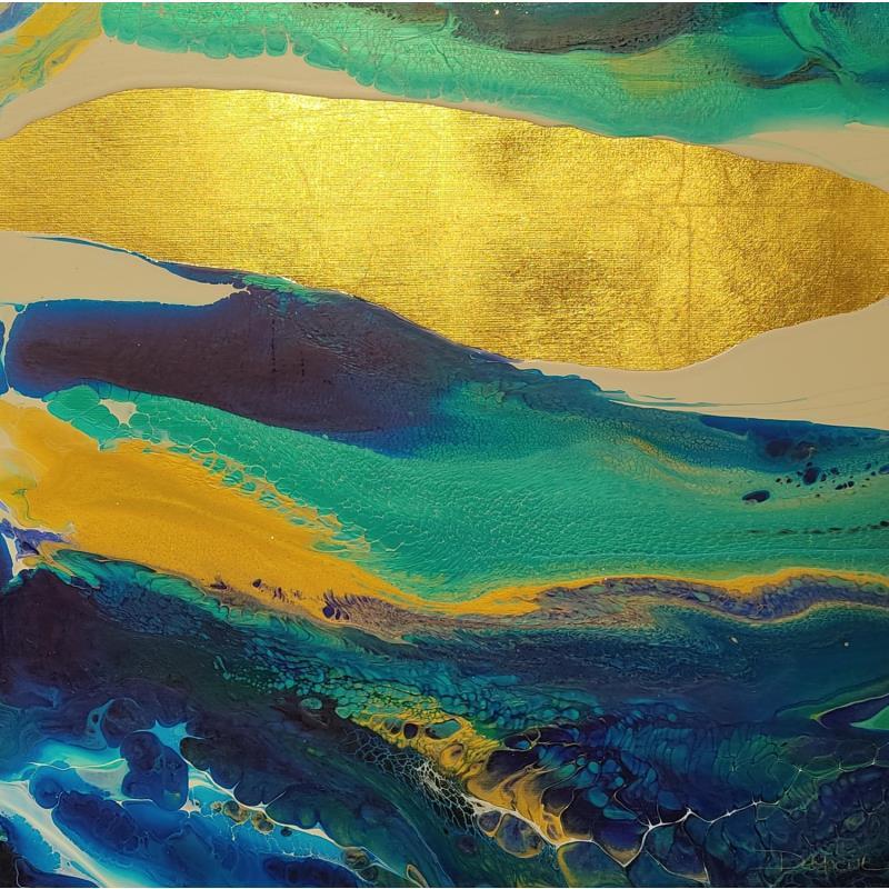 Gemälde 874 Profondeurs Marines von Depaire Silvia | Gemälde Abstrakt Minimalistisch Holz Acryl