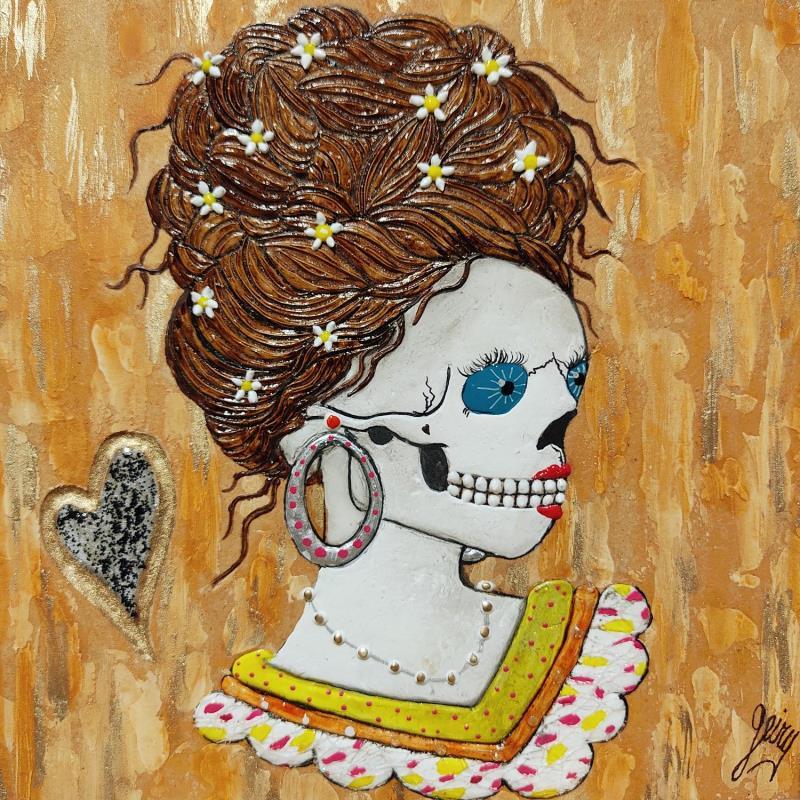 Gemälde MUJER BELLA von Geiry | Gemälde Figurativ Materialismus Porträt Holz