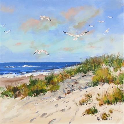 Peinture Dunes et Mouettes 2 par Lallemand Yves | Tableau Figuratif Acrylique Marine, Paysages