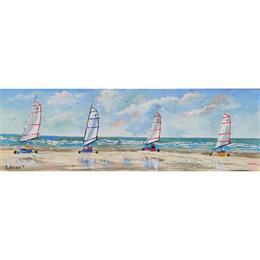 Painting Course chars à voile by Lallemand Yves | Painting Figurative Acrylic Life style, Marine