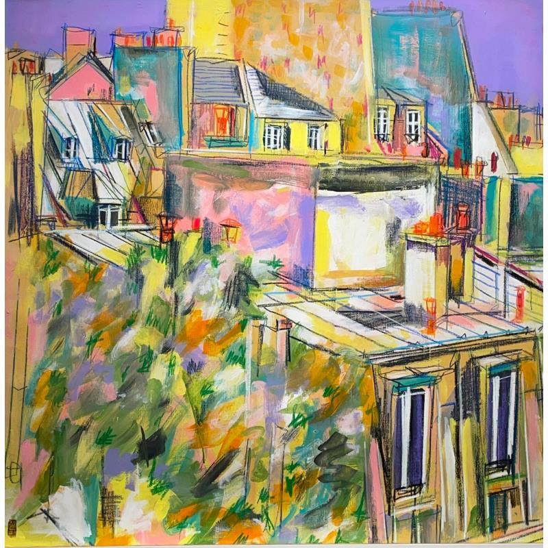 Pintura Charme saisonnier por Anicet Olivier | Pintura Figurativo Urbano Acrílico