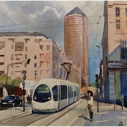 Peinture Lyon - N25 par Khodakivskyi Vasily | Tableau Figuratif Aquarelle Urbain
