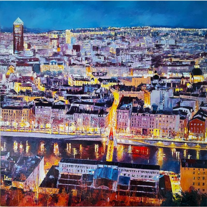 Painting Rêverie Lyonnaise by Rigaux Régis | Painting Figurative Urban Oil