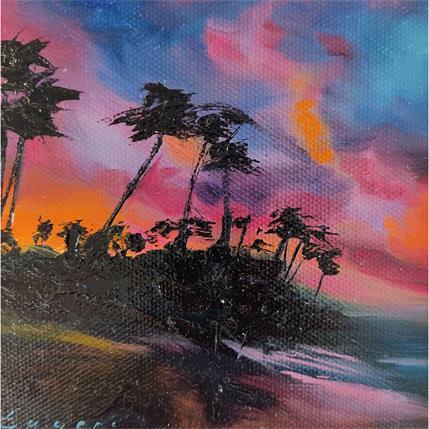 Peinture Nuit tropicale par Eugène Romain | Tableau Figuratif Huile Paysages