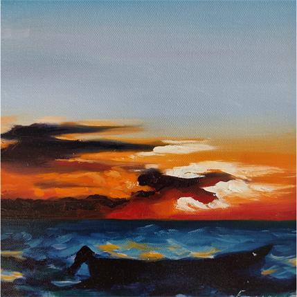 Gemälde Dernier rayon de soleil von Eugène Romain | Gemälde Figurativ Öl Landschaften