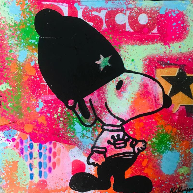 Gemälde Snoopy london  von Kikayou | Gemälde Pop-Art Pop-Ikonen Graffiti