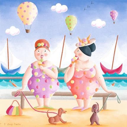 Painting Parfums d'été by Davy Bouttier Elisabeth | Painting Naive art Oil Life style