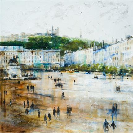 Peinture La Bellecour par Solveiga | Tableau Figuratif Acrylique Urbain