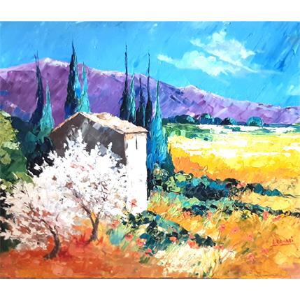 Peinture Amandiers par Laura Rose | Tableau Figuratif Huile Paysages