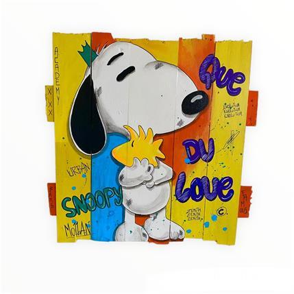 Peinture Snoopy par Molla Nathalie  | Tableau Pop-art Bois Icones Pop