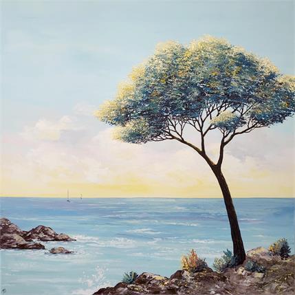 Peinture Sérénité bleue par Blandin Magali | Tableau Figuratif Huile Paysages