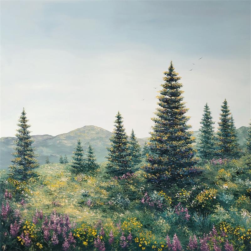 Pintura Nature sauvage por Blandin Magali | Pintura Figurativo Paisajes Aceite