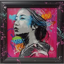 Peinture Geisha par Sufyr x Dashone | Tableau Street Art Portraits