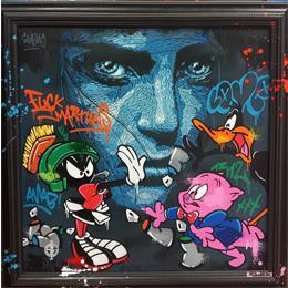 Peinture Martian perseverence par Sufyr x Dashone | Tableau Street Art Portraits