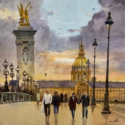 Peinture Paris A21 par Khodakivskyi Vasily | Tableau Figuratif Aquarelle Urbain