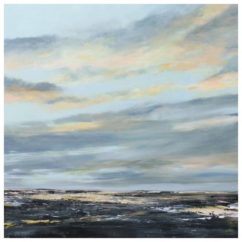 Painting No man's l and by Fièvre Véronique | Painting Figurative Landscapes Marine Minimalist Acrylic