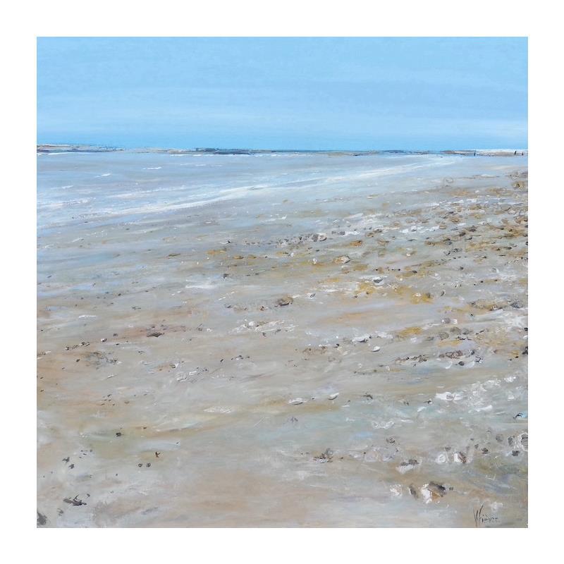 Peinture Plage et galets par Fièvre Véronique | Tableau Figuratif Paysages Marine Acrylique