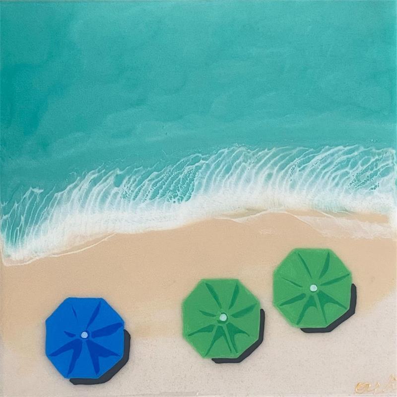 Pintura Cavalière por Aurélie Lafourcade painter | Pintura Figurativo Paisajes Marine Minimalista Acrílico Resina