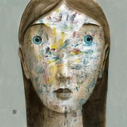 Painting D2 by Delaube Fabien | Painting Figurative Oil Portrait