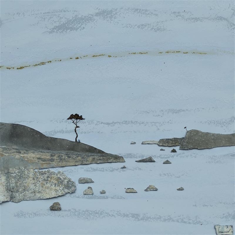 Painting La Bordure by Lemonnier  | Painting Subject matter Landscapes Minimalist Acrylic Zinc Upcycling