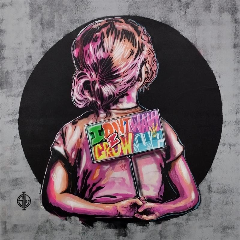Painting I don't want to grow up by Sufyr | Painting Street art Graffiti Acrylic