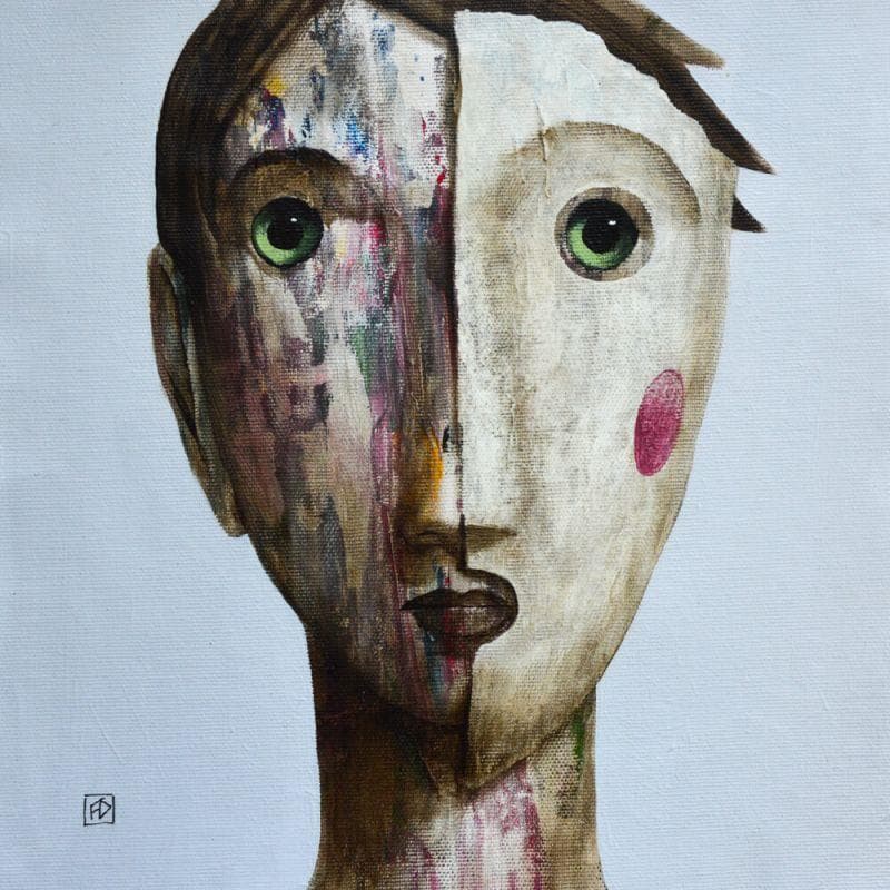 Painting KC7 by Delaube Fabien | Painting Figurative Portrait Oil