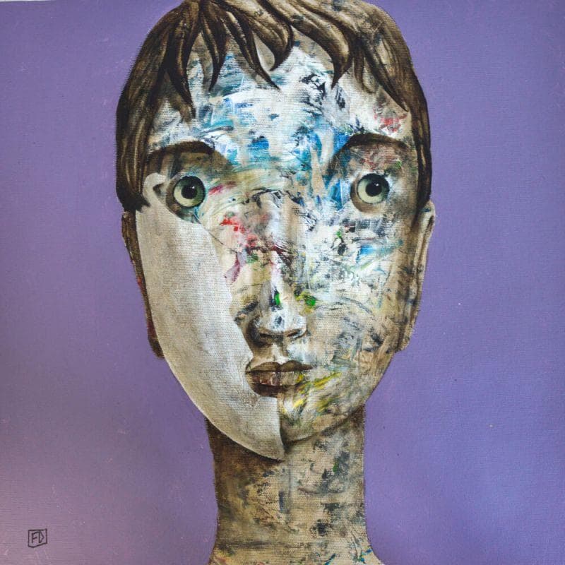 Painting C 10 by Delaube Fabien | Painting Figurative Portrait Oil