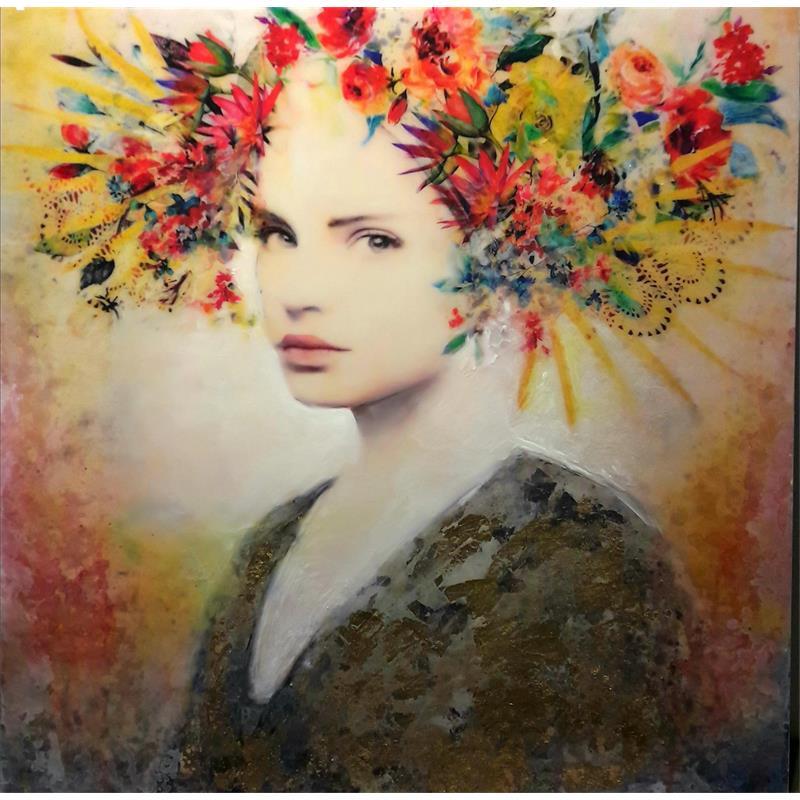 Peinture La dama naturaleza par Bofill Laura | Tableau Figuratif Portraits Bois Acrylique