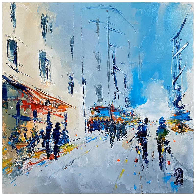 Painting Un après-midi by Raffin Christian | Painting Figurative Urban Oil Acrylic