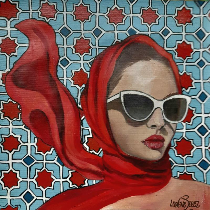 Pintura Dans le vent por Lorene Perez | Pintura Figurativo Retrato Aceite