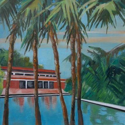 Painting Maison des îles le soir by Lorene Perez | Painting Figurative Oil Marine